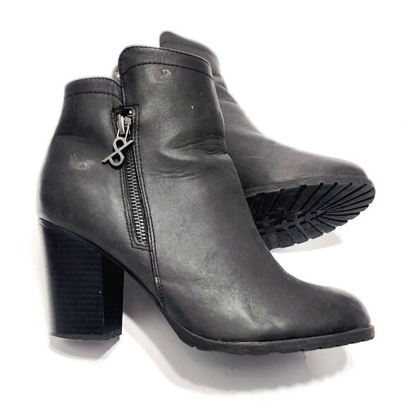 Parker & Sky Women's Size 9.5 Black Ankle Boots Double Zip Closure Booties - Picture 2 of 6